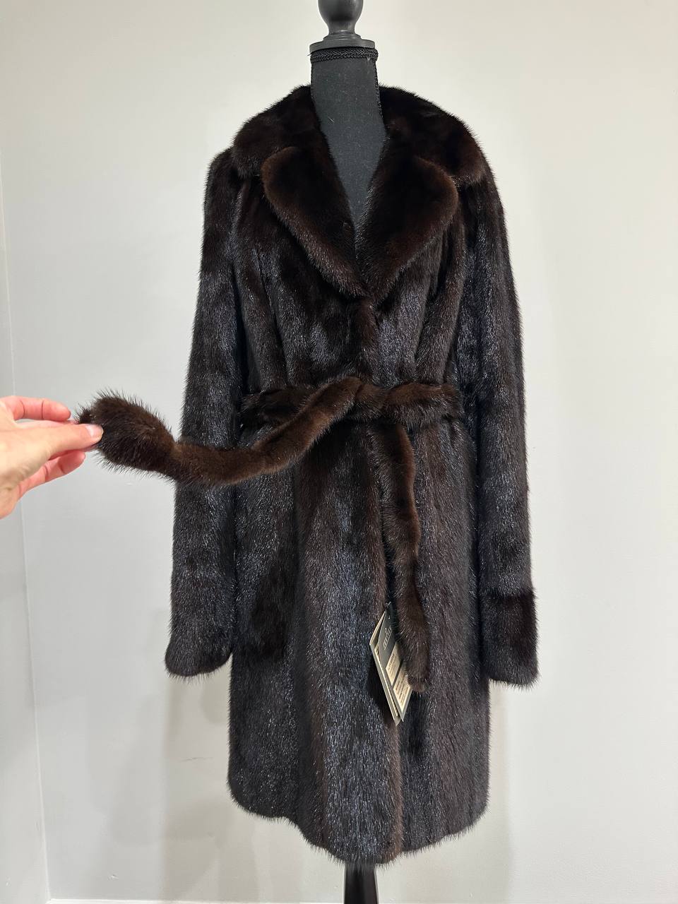 Luxury Womens Real Mink Fur jacket coat 1109879 Long genuine fur size M NEW