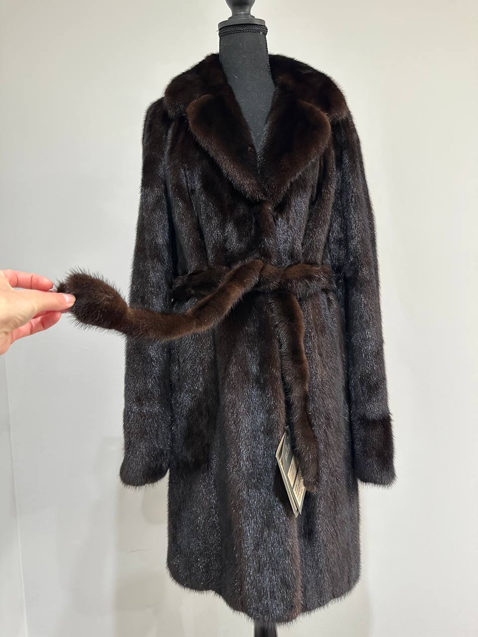 Luxury Womens Real Mink Fur jacket coat 1109879 Long genuine fur size M NEW
