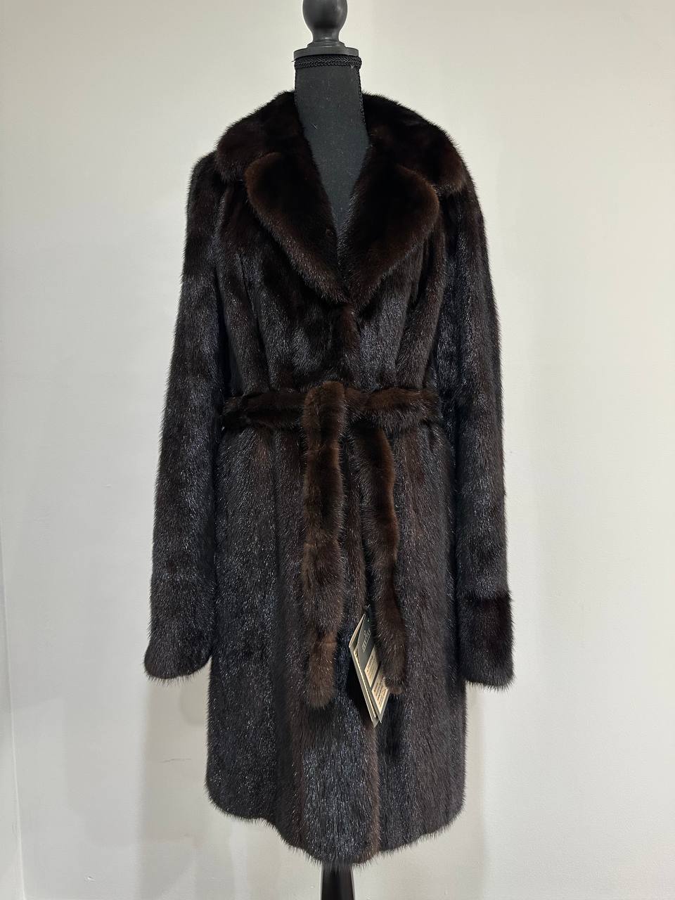Luxury Womens Real Mink Fur jacket coat 1109879 Long genuine fur size M NEW