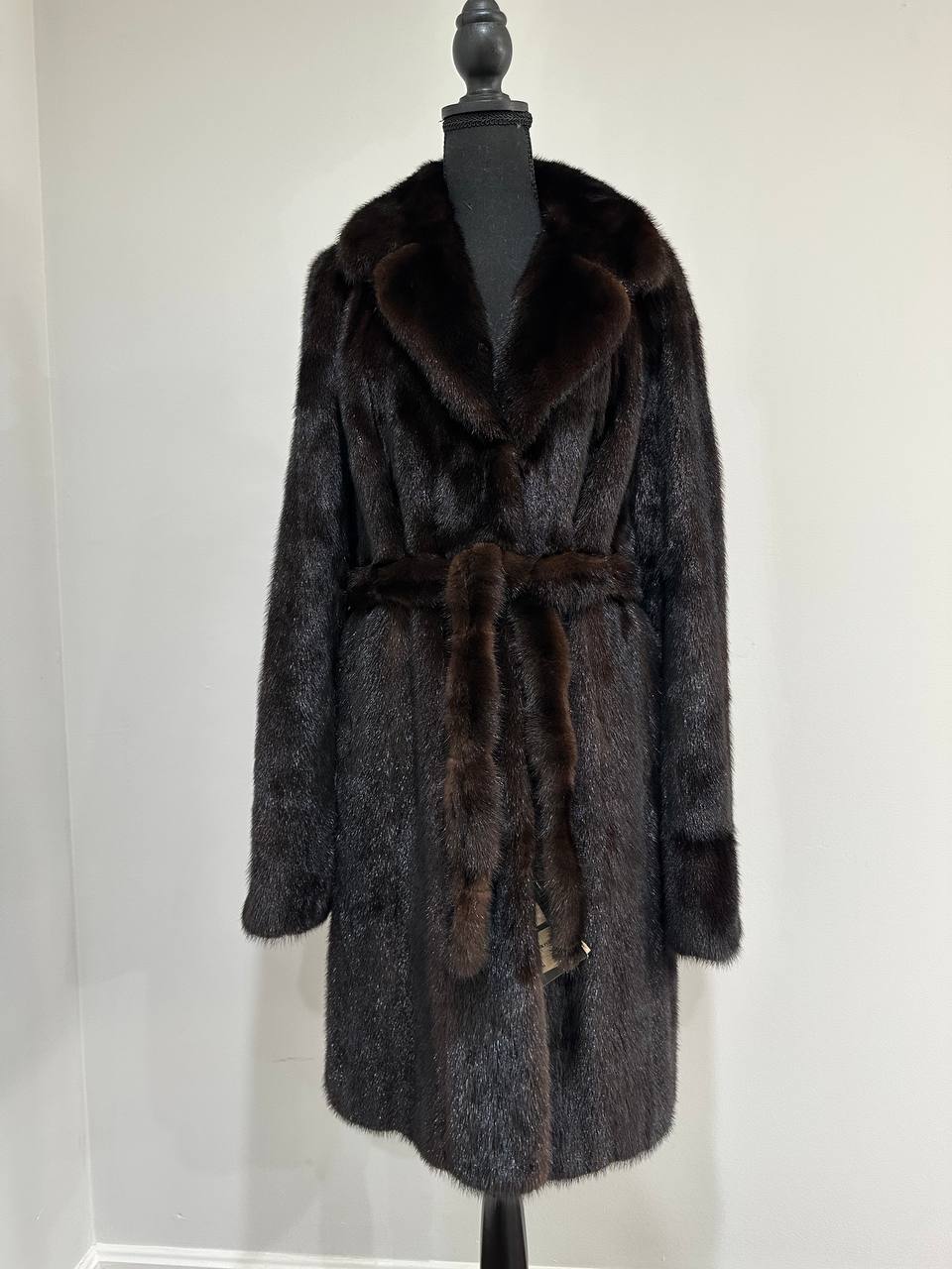 Luxury Womens Real Mink Fur jacket coat 1109879 Long genuine fur size M NEW