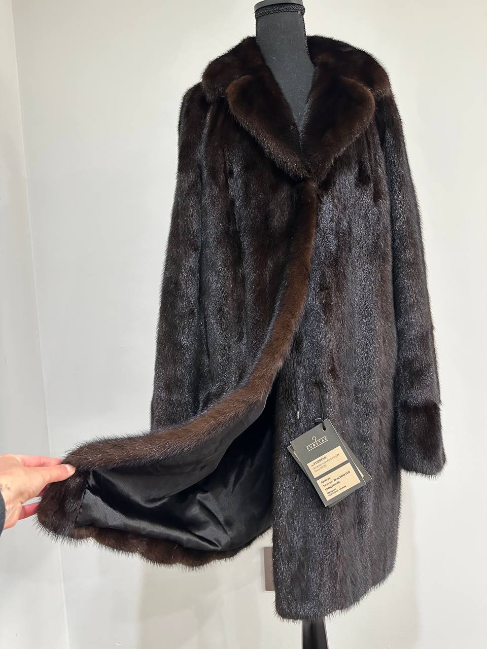 Luxury Womens Real Mink Fur jacket coat 1109879 Long genuine fur size M NEW