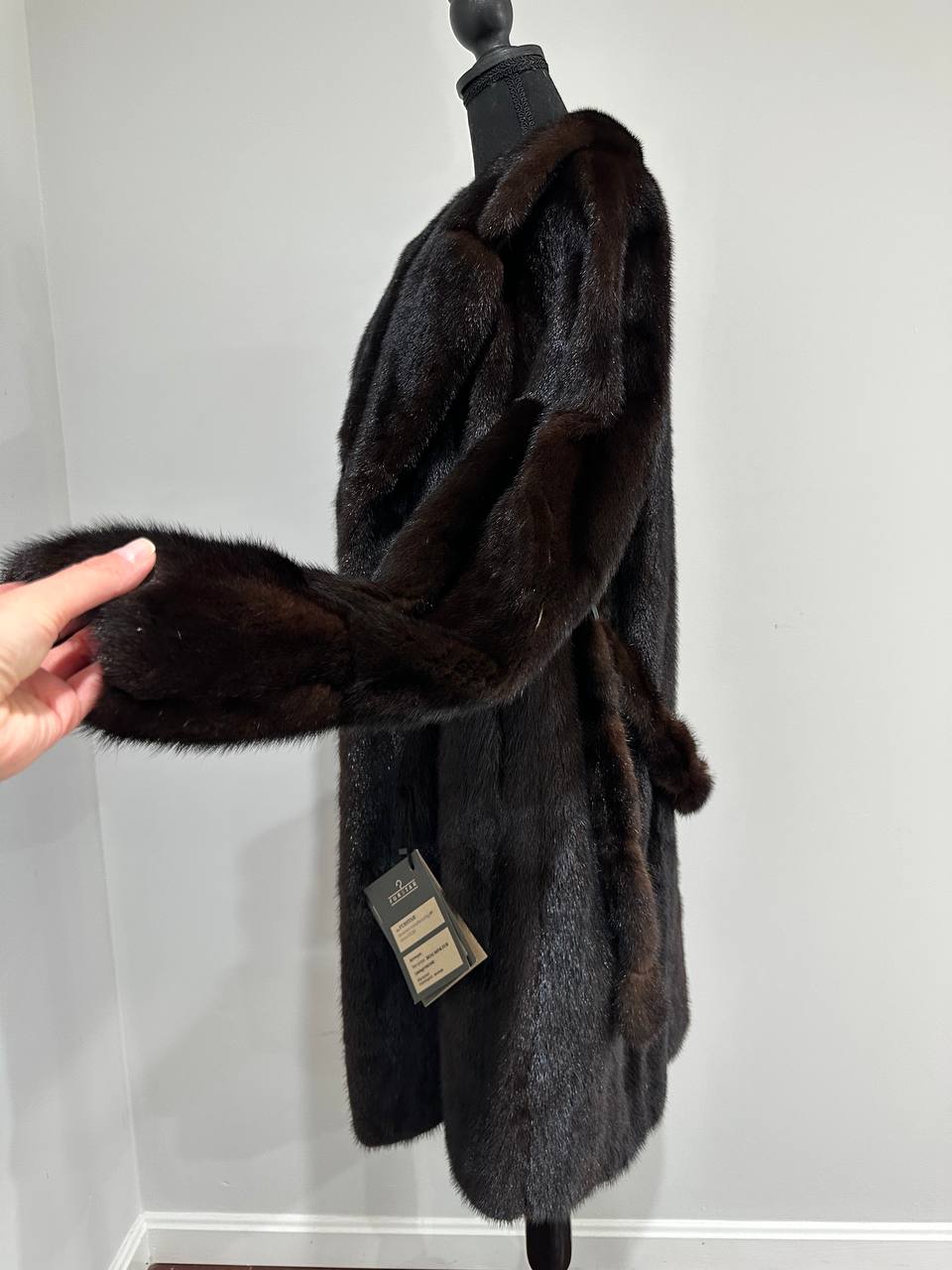 Luxury Womens Real Mink Fur jacket coat 1109879 Long genuine fur size M NEW