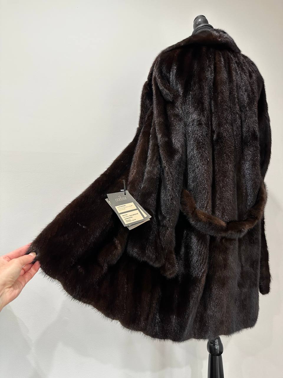 Luxury Womens Real Mink Fur jacket coat 1109879 Long genuine fur size M NEW