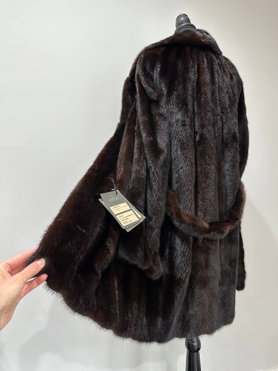 Luxury Womens Real Mink Fur jacket coat 1109879 Long genuine fur size M NEW