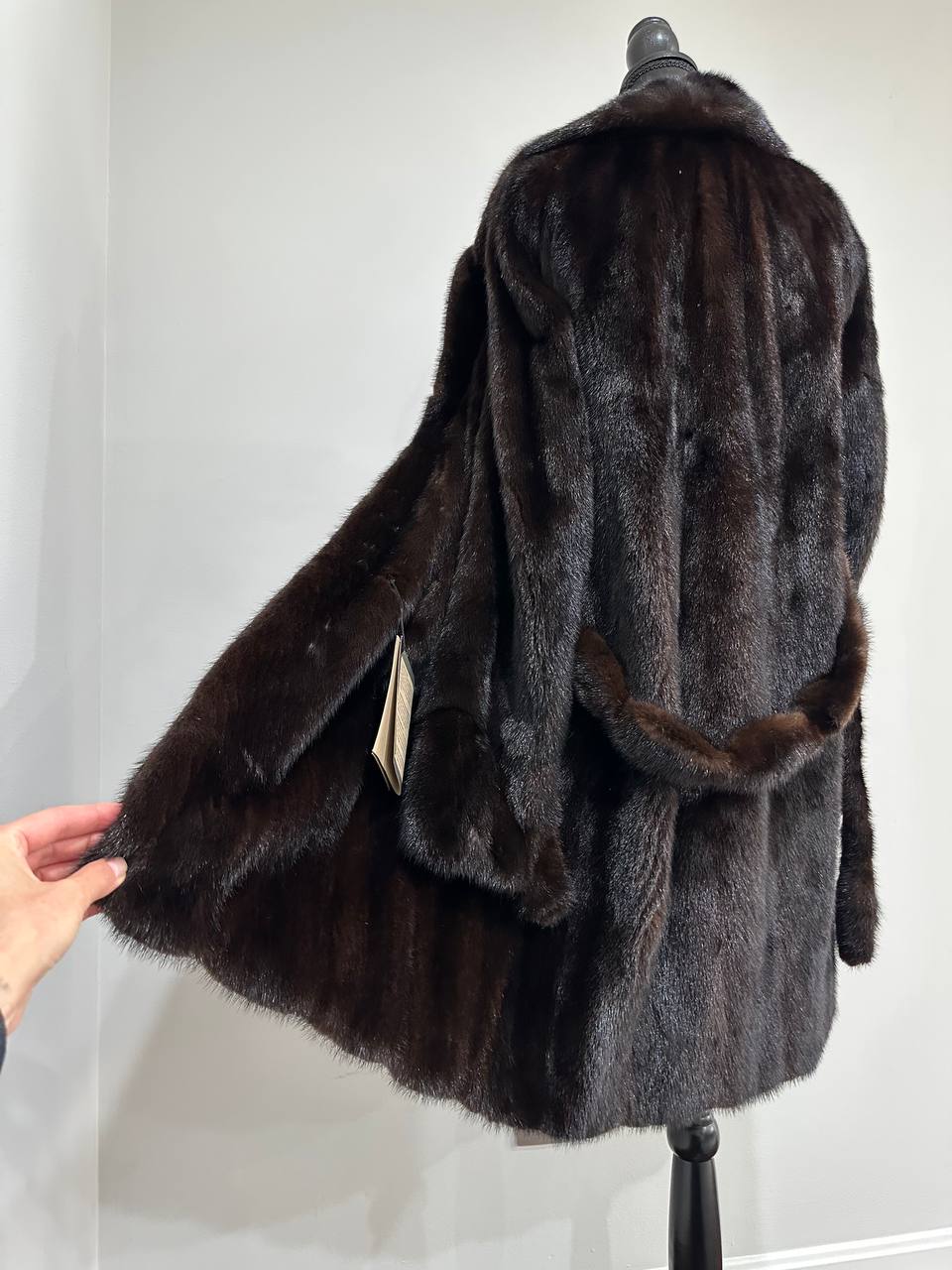 Luxury Womens Real Mink Fur jacket coat 1109879 Long genuine fur size M NEW
