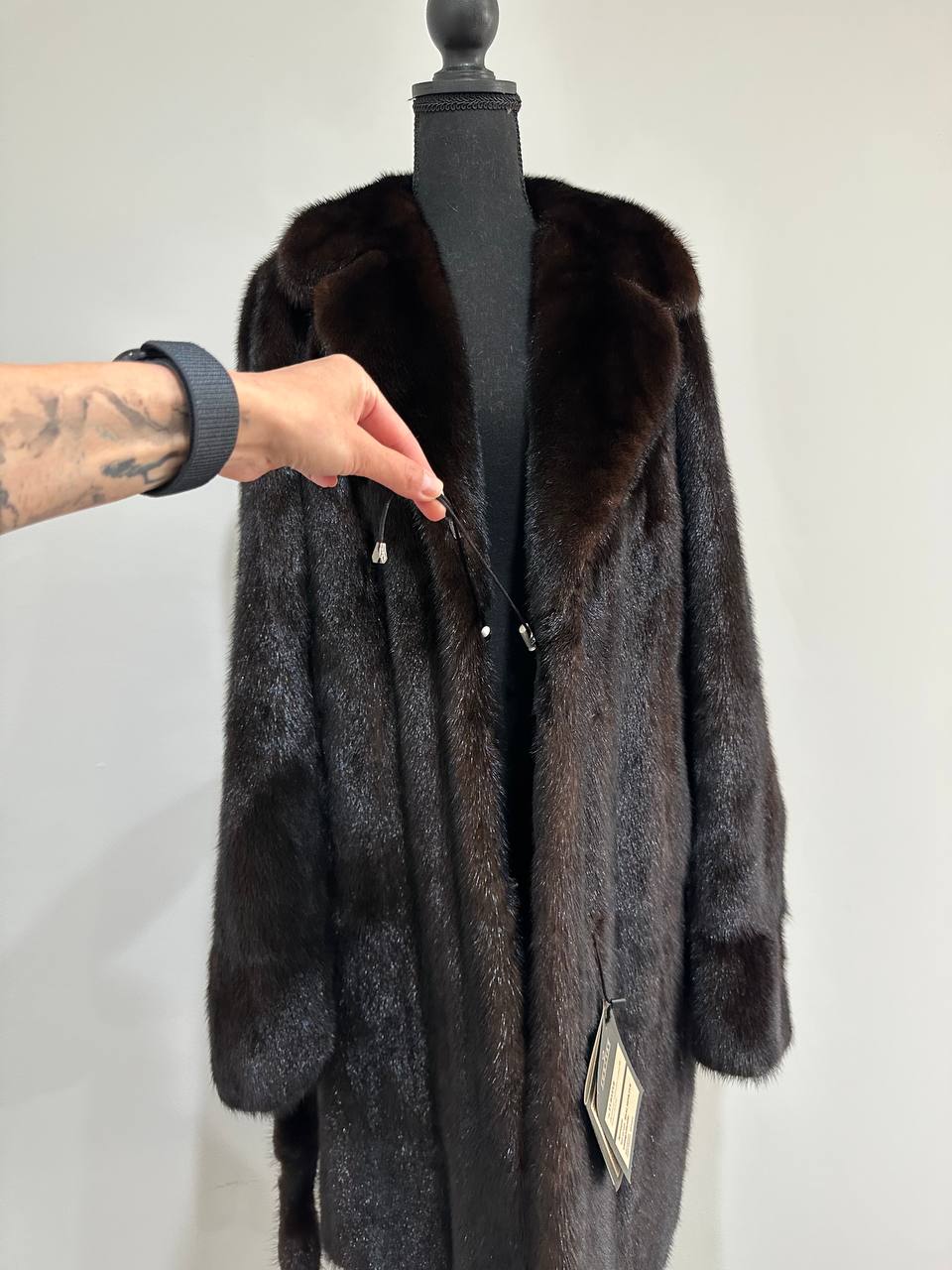 Luxury Womens Real Mink Fur jacket coat 1109879 Long genuine fur size M NEW