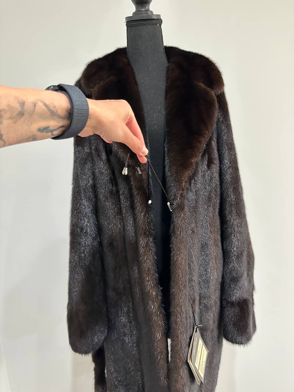 Luxury Womens Real Mink Fur jacket coat 1109879 Long genuine fur size M NEW