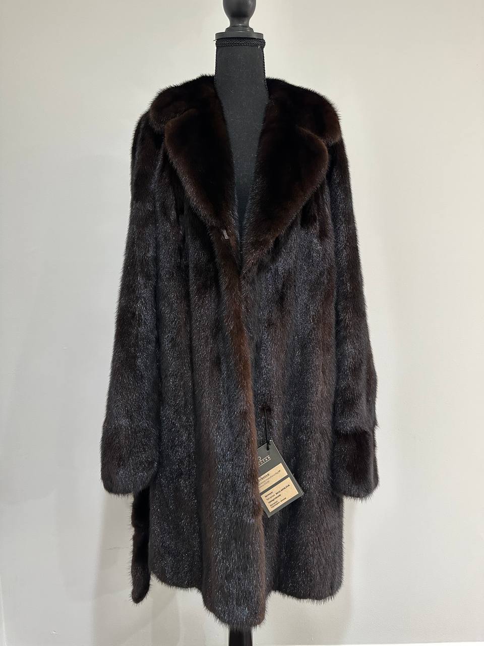 Luxury Womens Real Mink Fur jacket coat 1109879 Long genuine fur size M NEW
