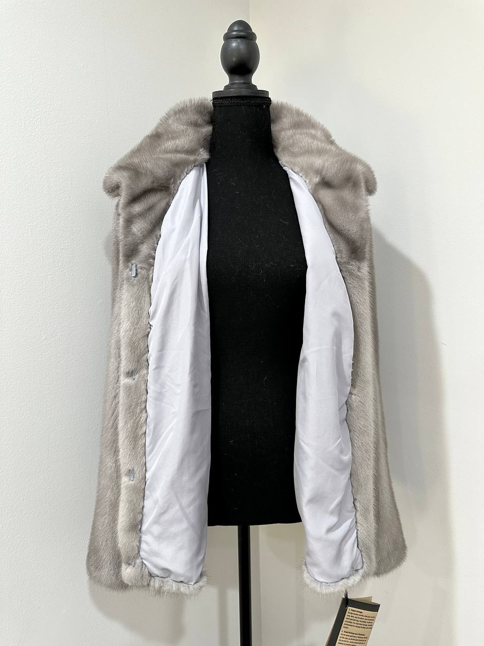WOMEN New MINK FUR SHORT coat JACKET size M REAL FULL SKIN 1201120 GREY