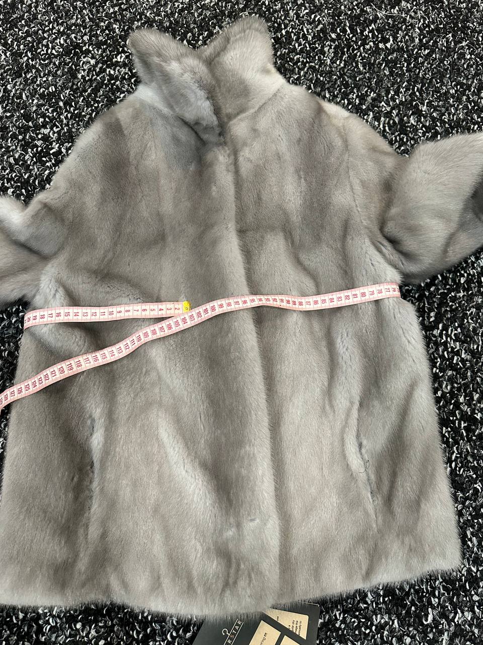 WOMEN New MINK FUR SHORT coat JACKET size M REAL FULL SKIN 1201120 GREY