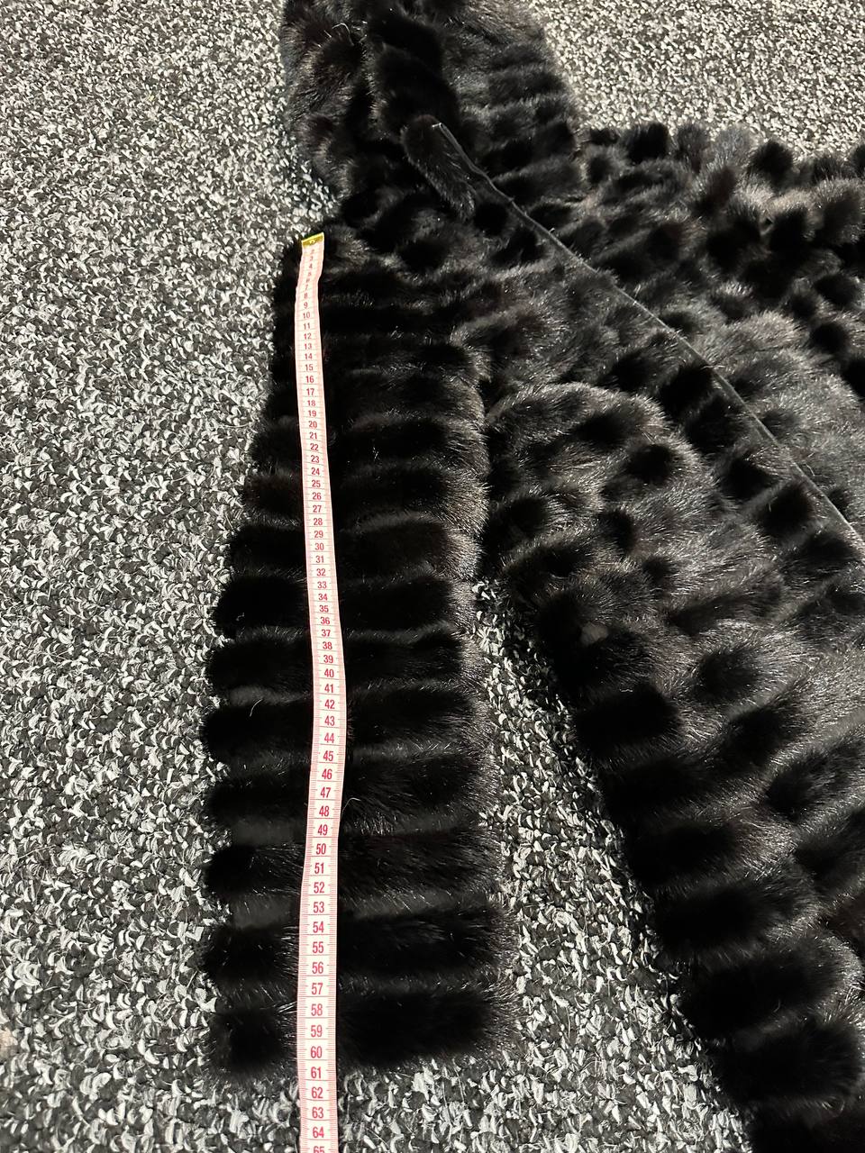 NEW REAL MINK FUR coat size 2XS 1201119 HORIZONTAL long sleeve jacket BLACK women