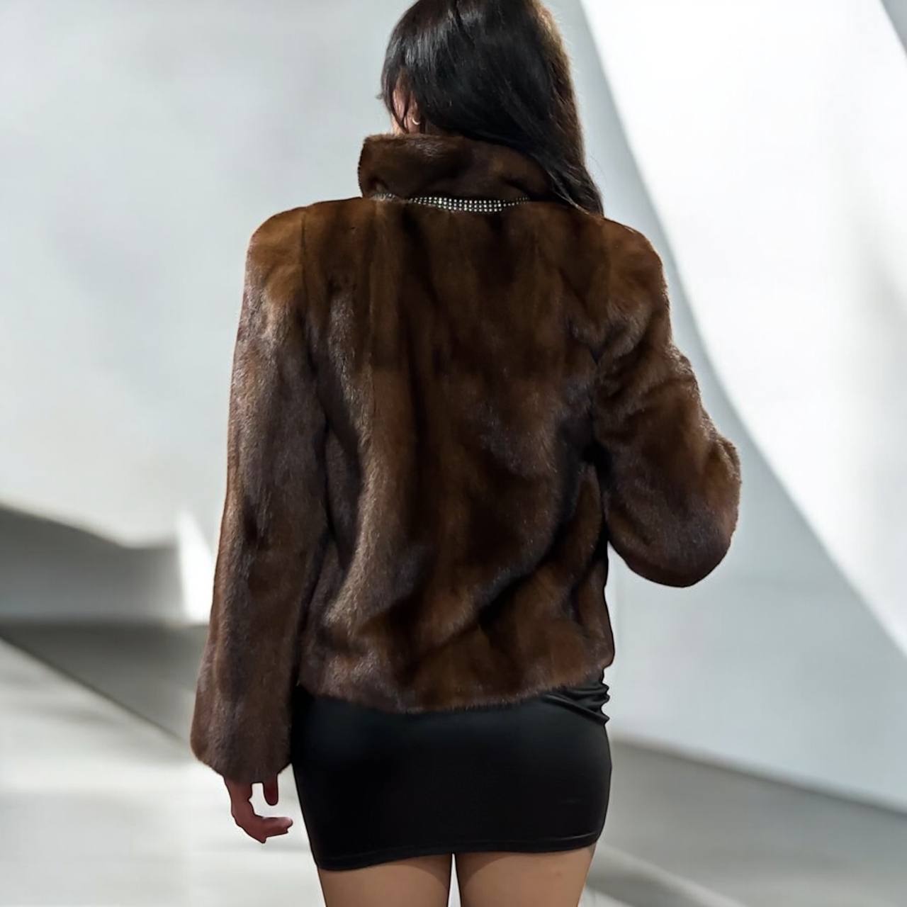 New mink SHORT coat JACKET size XXS REAL FULL SKIN FUR mink 1201073 Honey