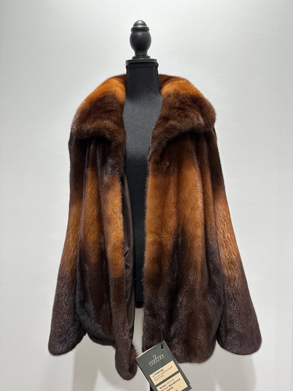 New Real Luxury Mink Fur Coat with Dramatic Flared “Butterfly” Sleeves size L 1201122