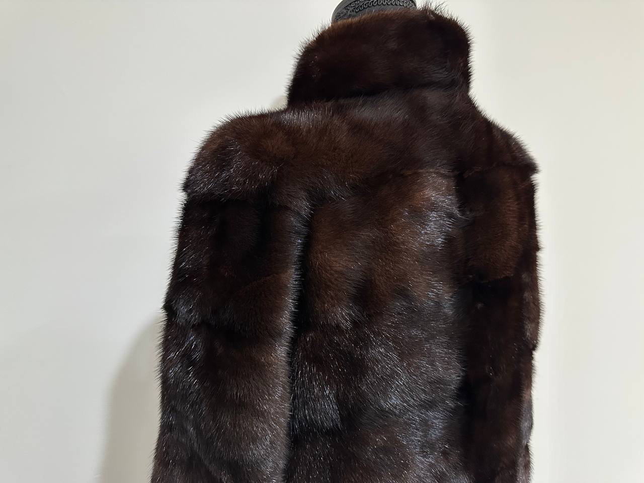 New Luxury Real Mink Fur Coat XS size Velvet Chestnut 1201147