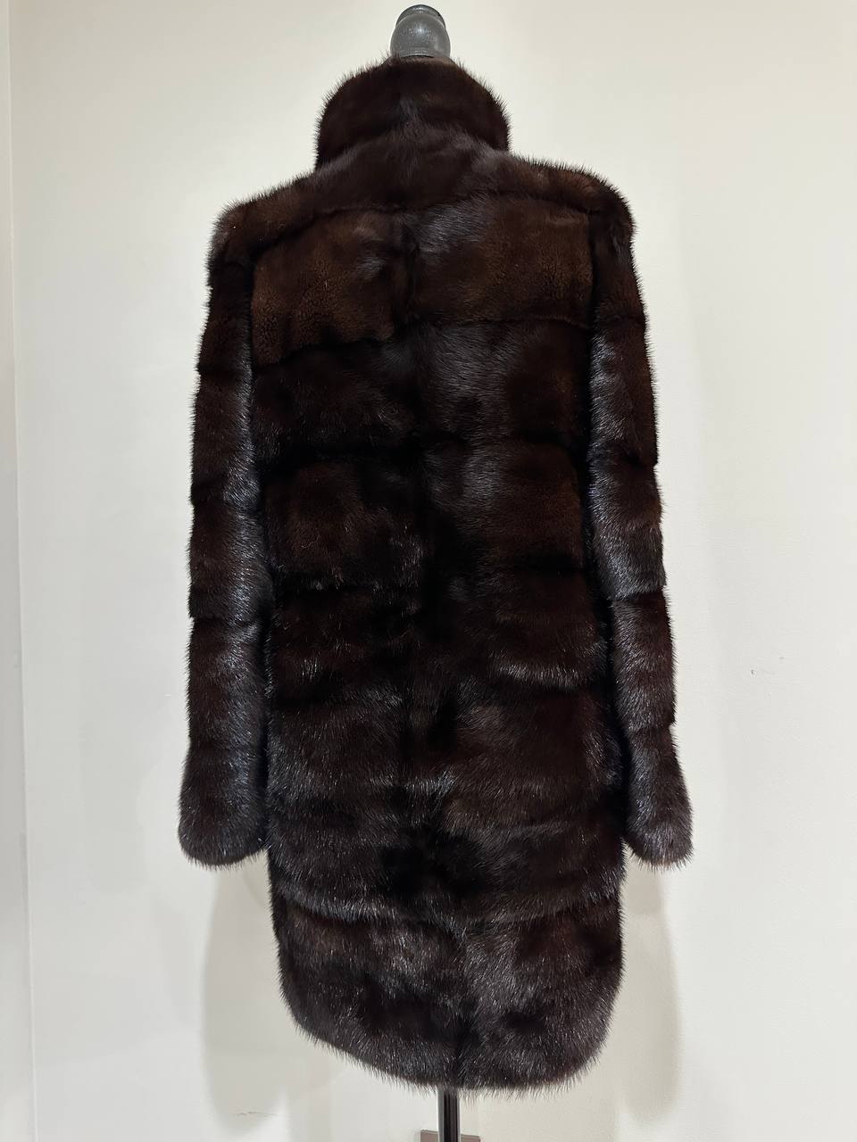 New Luxury Real Mink Fur Coat XS size Velvet Chestnut 1201147