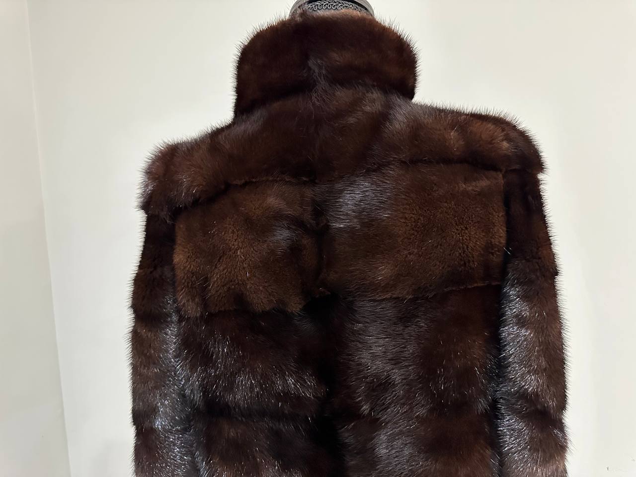 New Luxury Real Mink Fur Coat XS size Velvet Chestnut 1201147