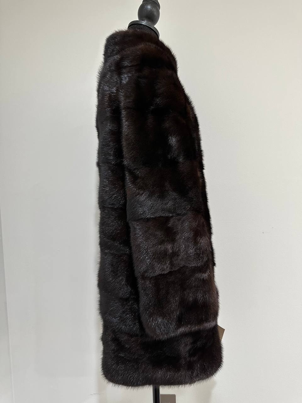 New Luxury Real Mink Fur Coat XS size Velvet Chestnut 1201147