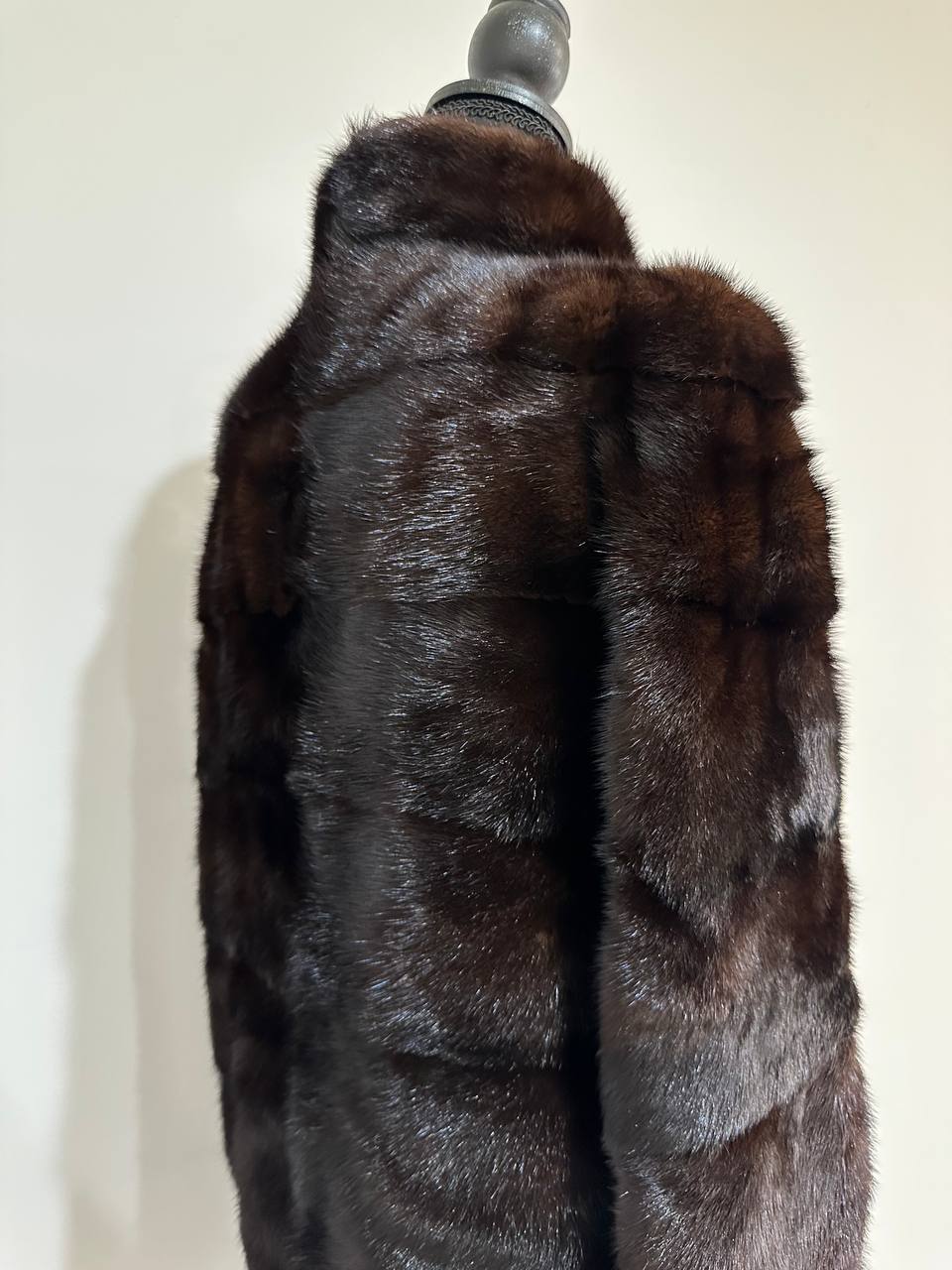 New Luxury Real Mink Fur Coat XS size Velvet Chestnut 1201147