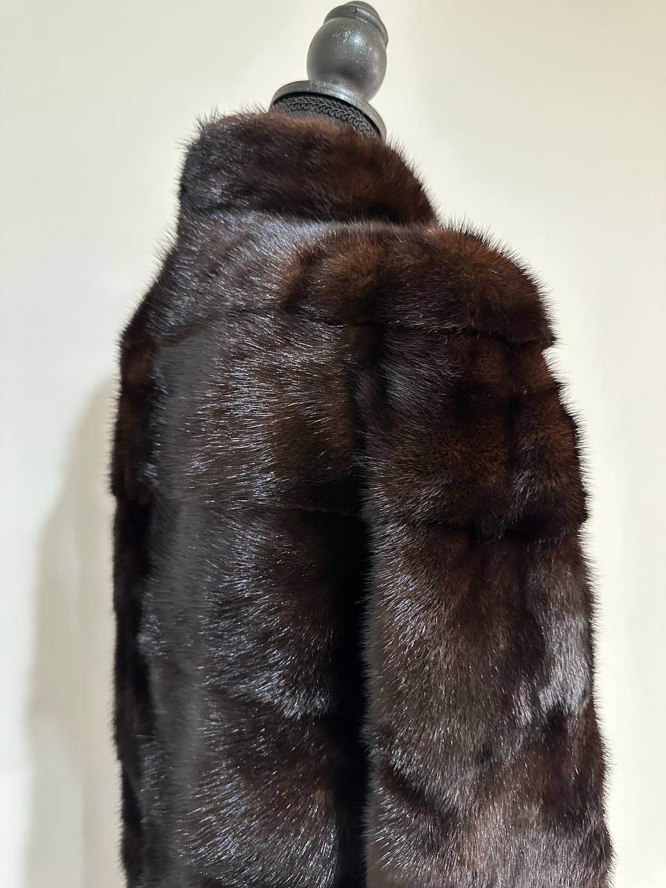 New Luxury Real Mink Fur Coat XS size Velvet Chestnut 1201147
