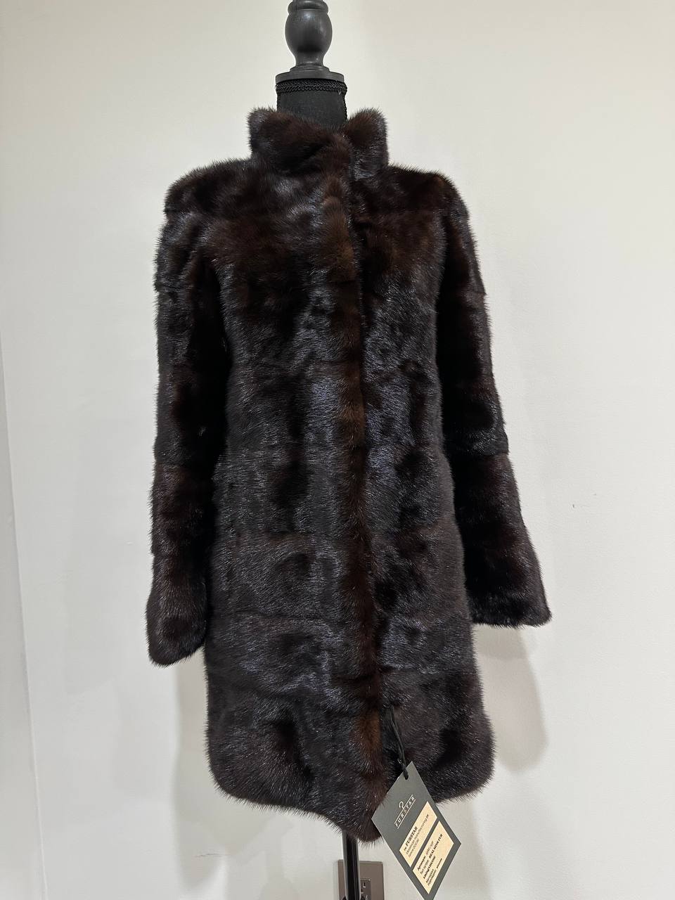 New Luxury Real Mink Fur Coat XS size Velvet Chestnut 1201147