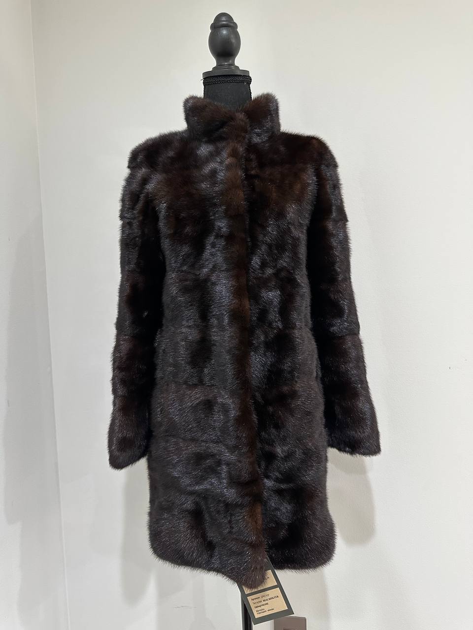 New Luxury Real Mink Fur Coat XS size Velvet Chestnut 1201147