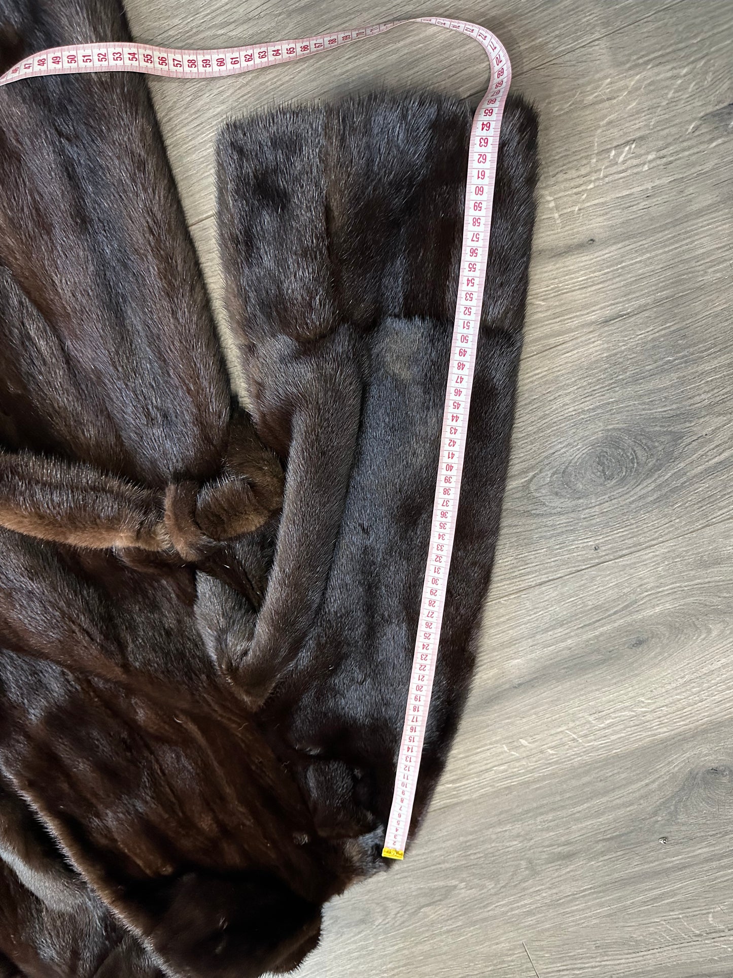 Mink Fur Coat Women Real Genuine dark brown size M NEW 1109926 FURSTAR BELTED