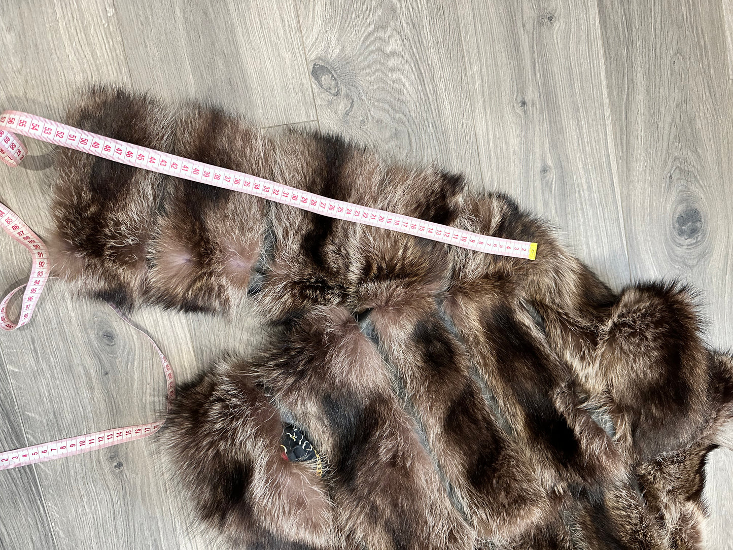 Beautiful Real Red RACCOON Fur SHORT Coat Sz XL 1109825 HORIZONTAL STYLE