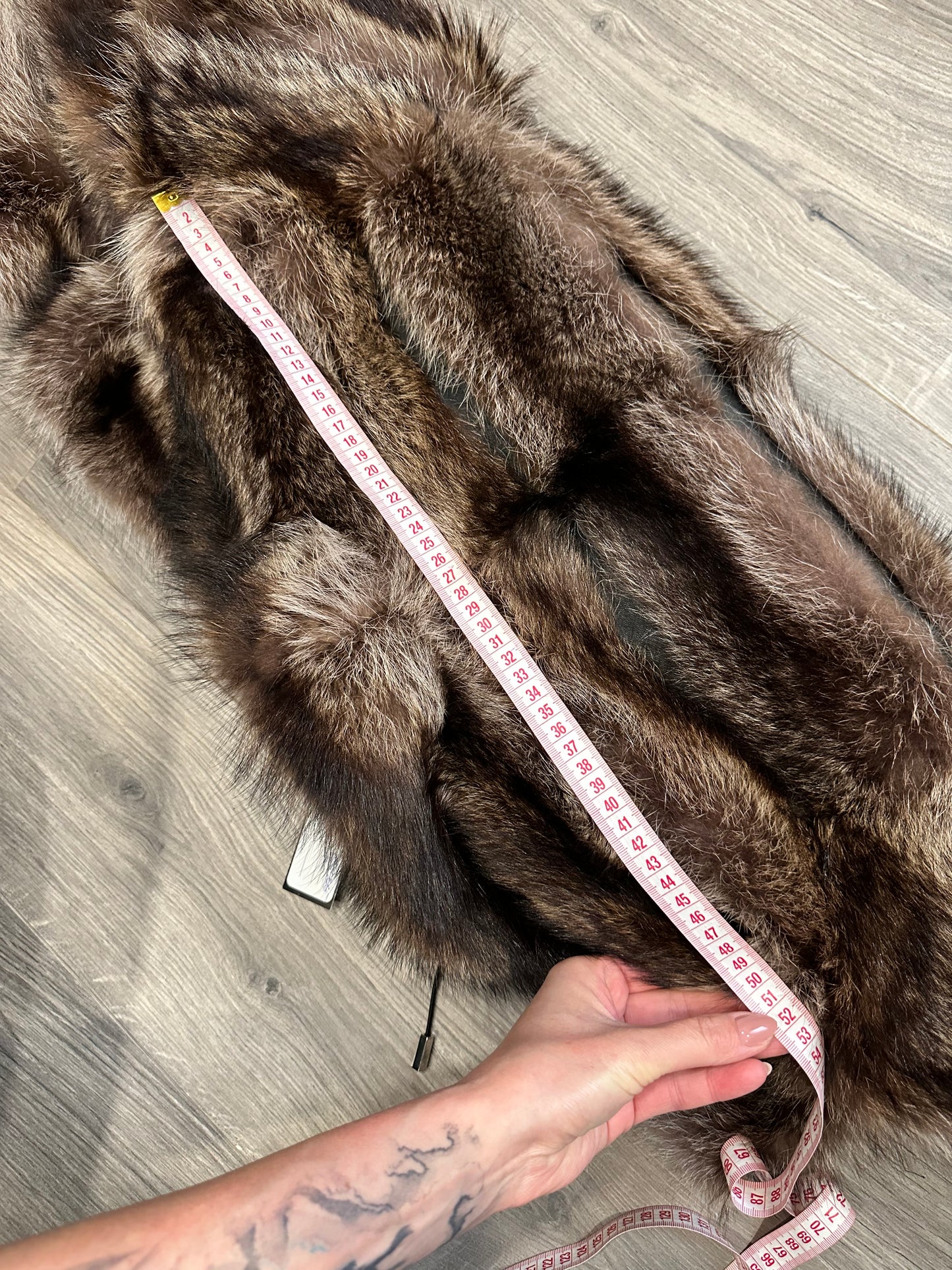 Beautiful Real Red RACCOON Fur SHORT Coat Sz XL 1109825 HORIZONTAL STYLE