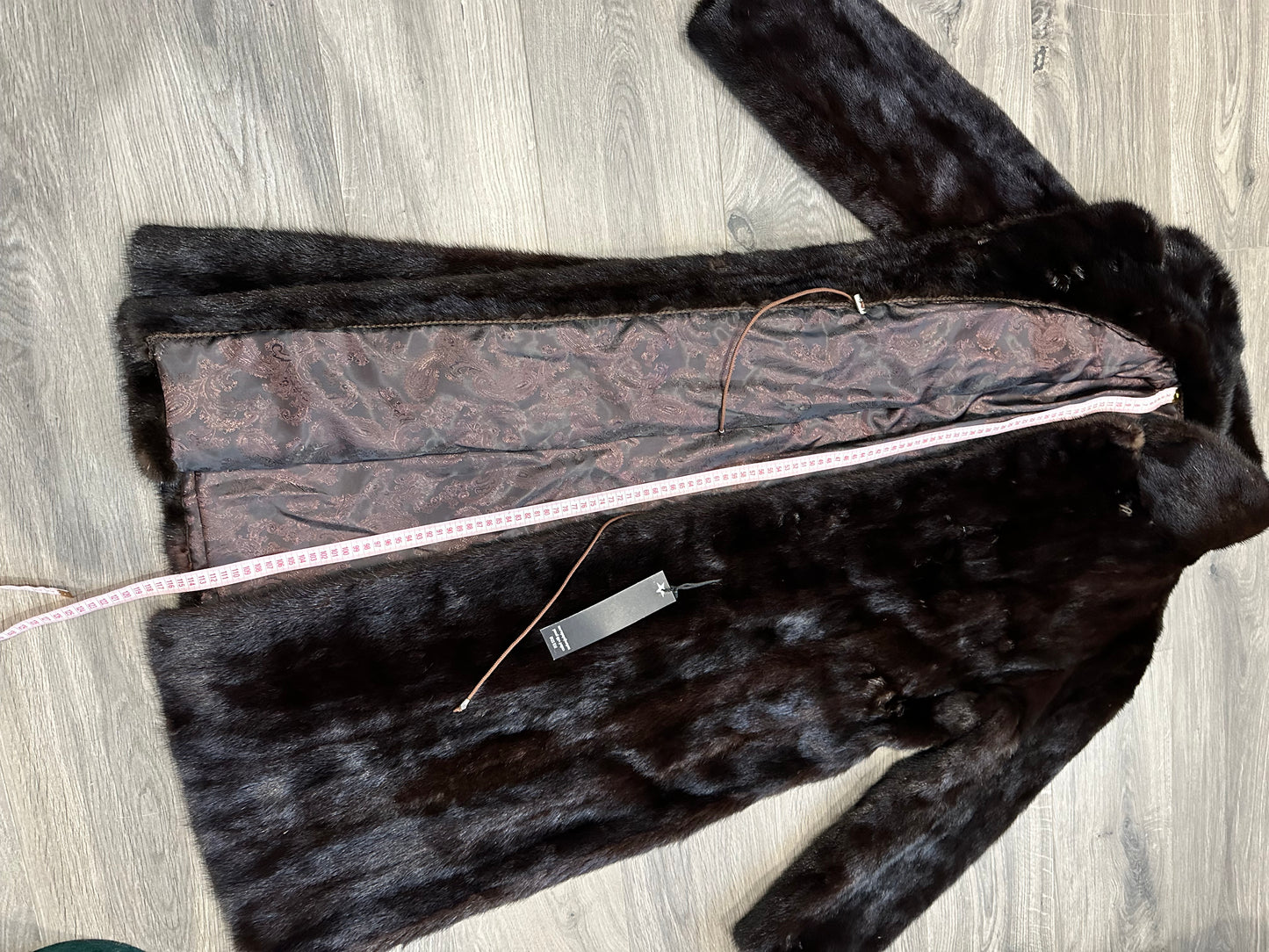 New 100% genuine real Natural mink fur coat jacket 1109829 size L dark brown