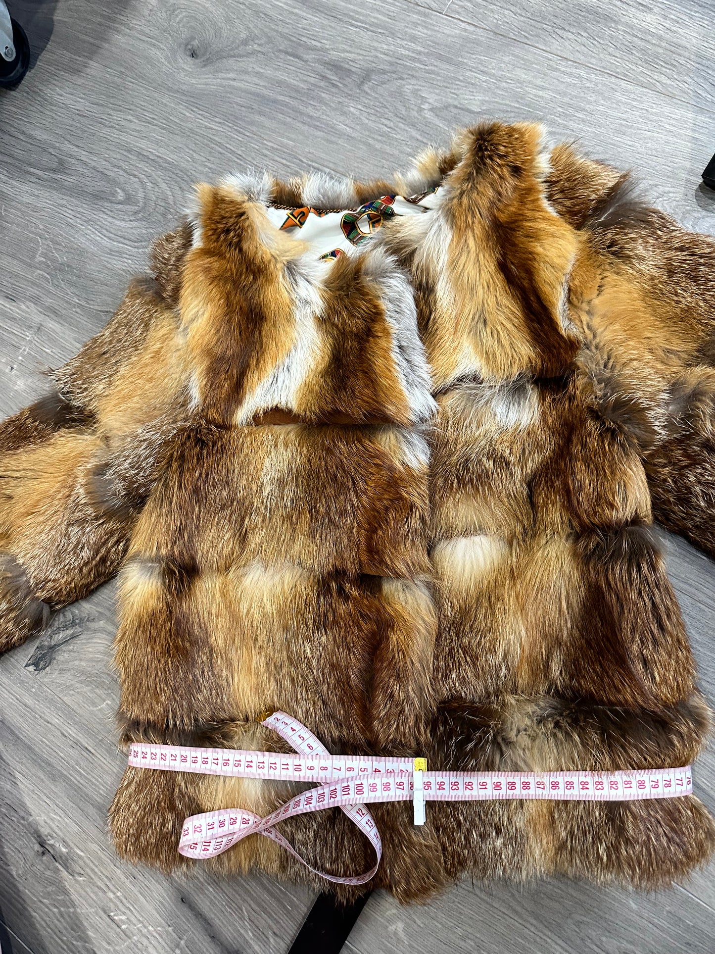 Women Real Red Fox natural 100% Fur short Coat Size XS 1109841 HORIZONTAL