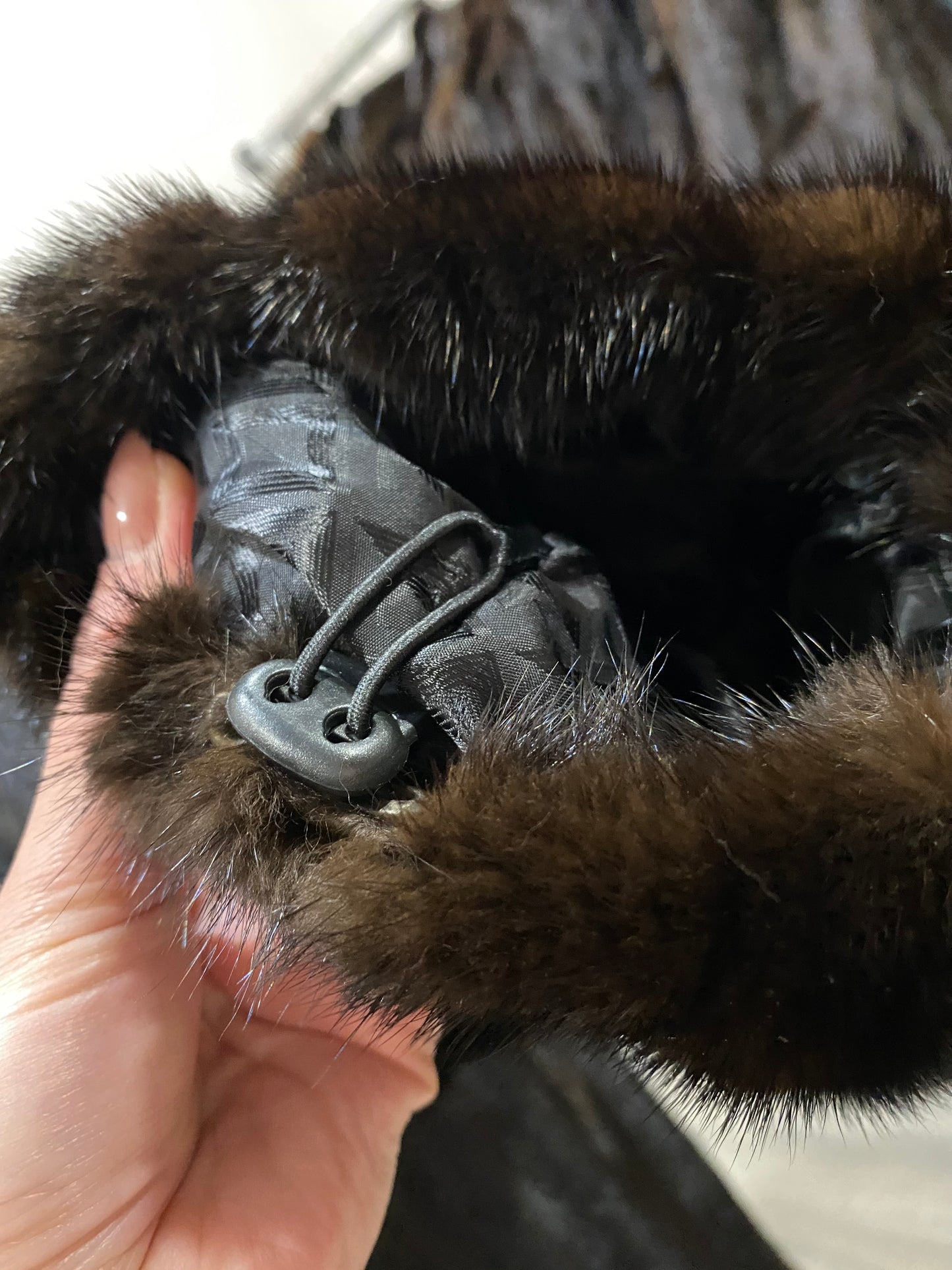 genuine real mink fur coat jacket 1109815 size L new dark brown color