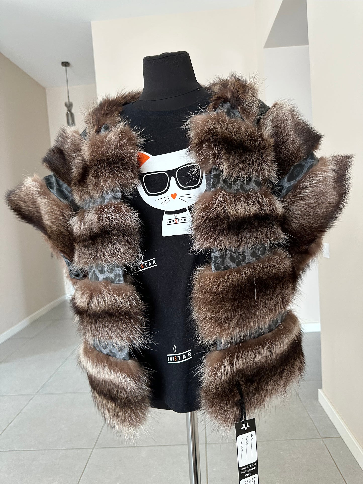 Women's Brand New Real natural raccoon fur VEST waist Coat Sleeves Less 1109985