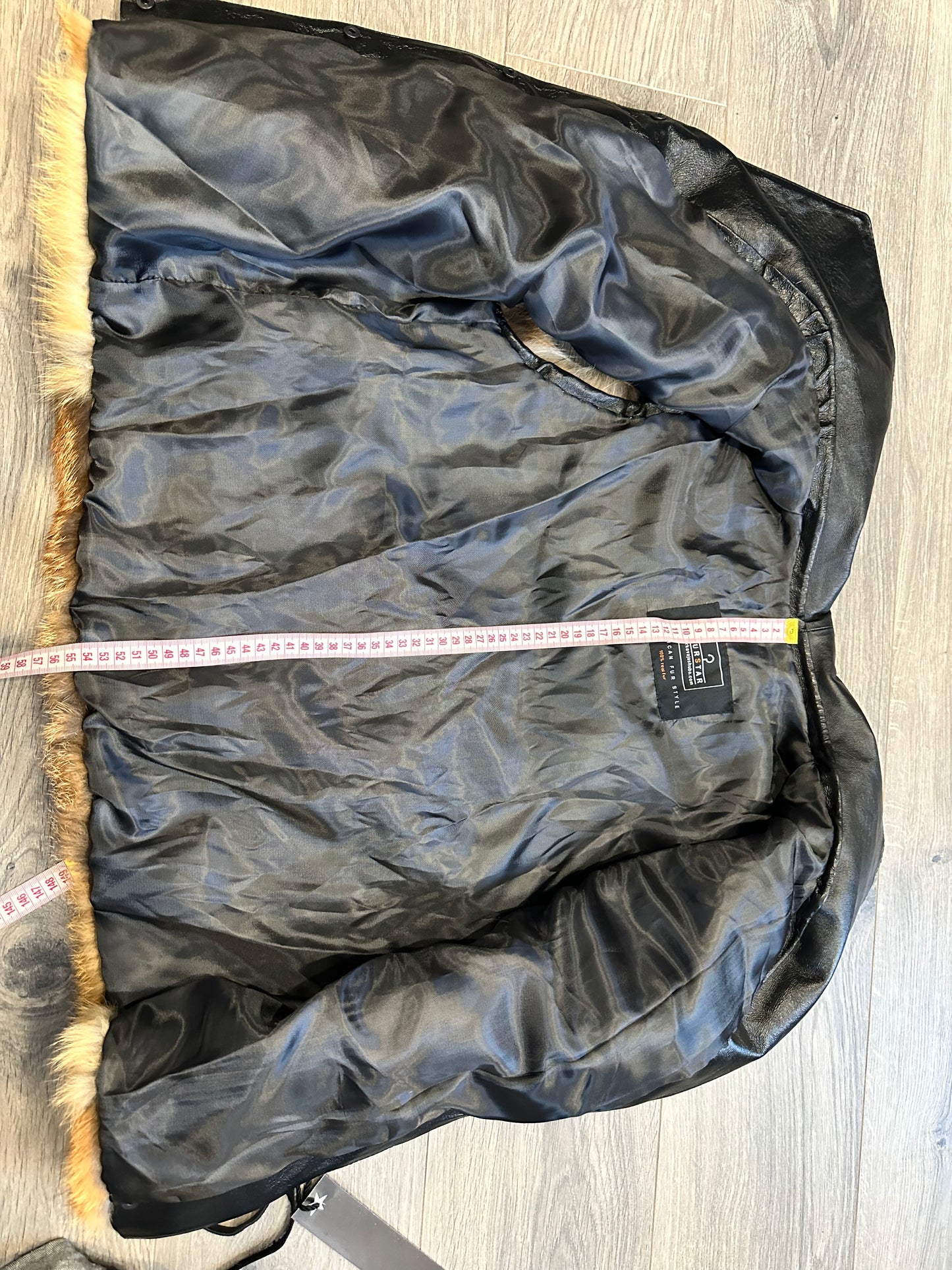 REAL genuine FOX fur women vest L SIZE LEATHER 1109903 WITHOUT SLEEVES