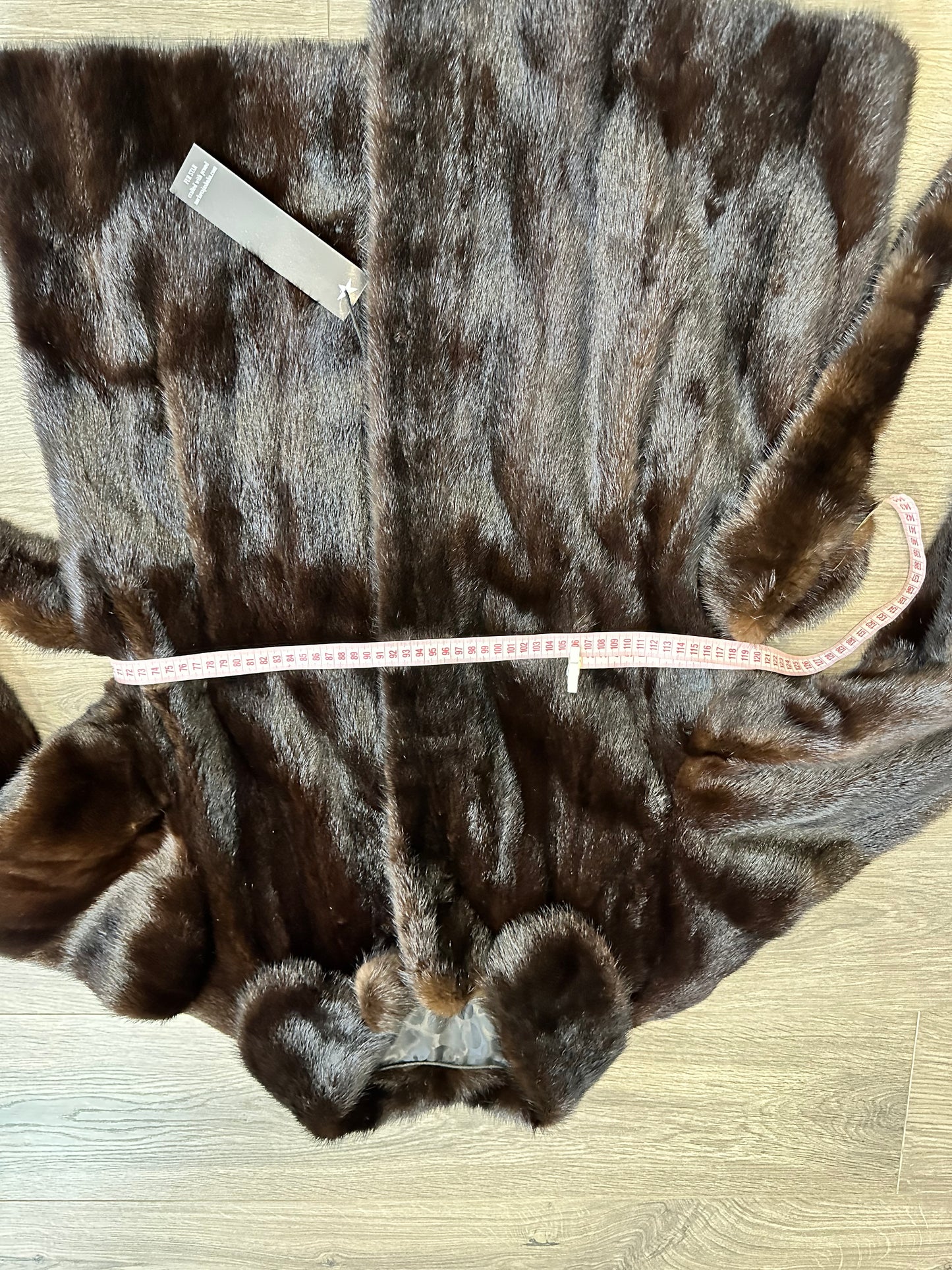 women real mink fur coat dark brown color size M NEW 1109906 GENUINE