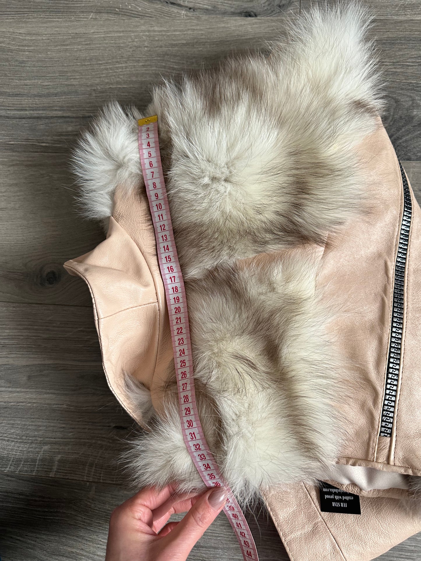 REAL genuine FOX fur women vest S SIZE LEATHER 1109912 WITHOUT SLEEVES
