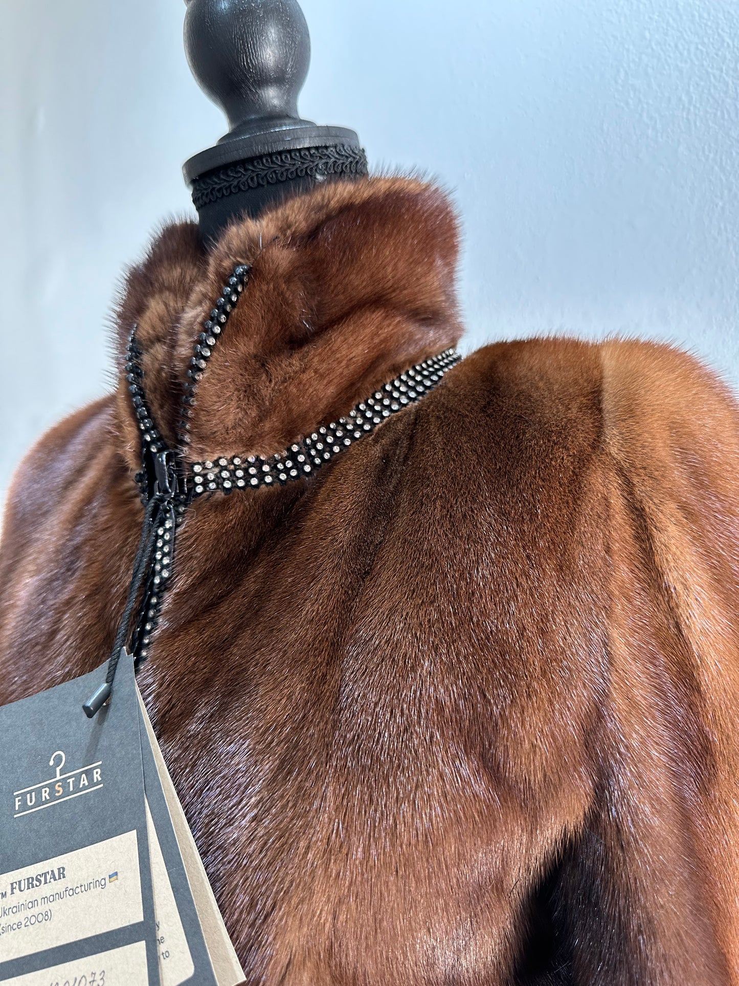 New mink SHORT coat JACKET size XXS REAL FULL SKIN FUR mink 1201073 Honey