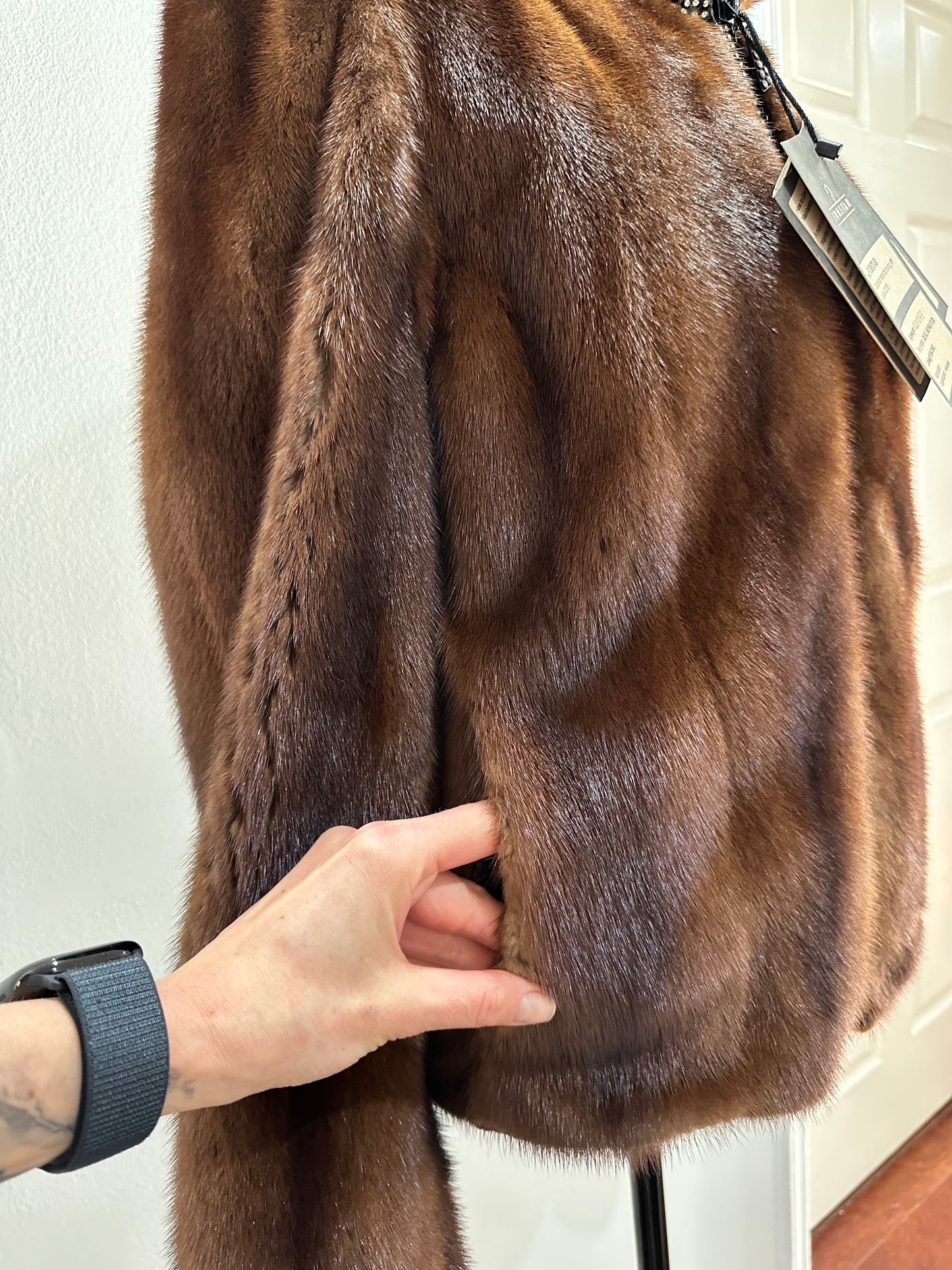 New mink SHORT coat JACKET size XXS REAL FULL SKIN FUR mink 1201073 Honey