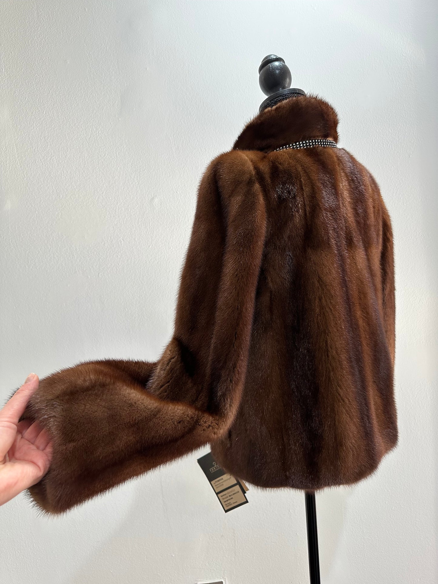 New mink SHORT coat JACKET size XXS REAL FULL SKIN FUR mink 1201073 Honey