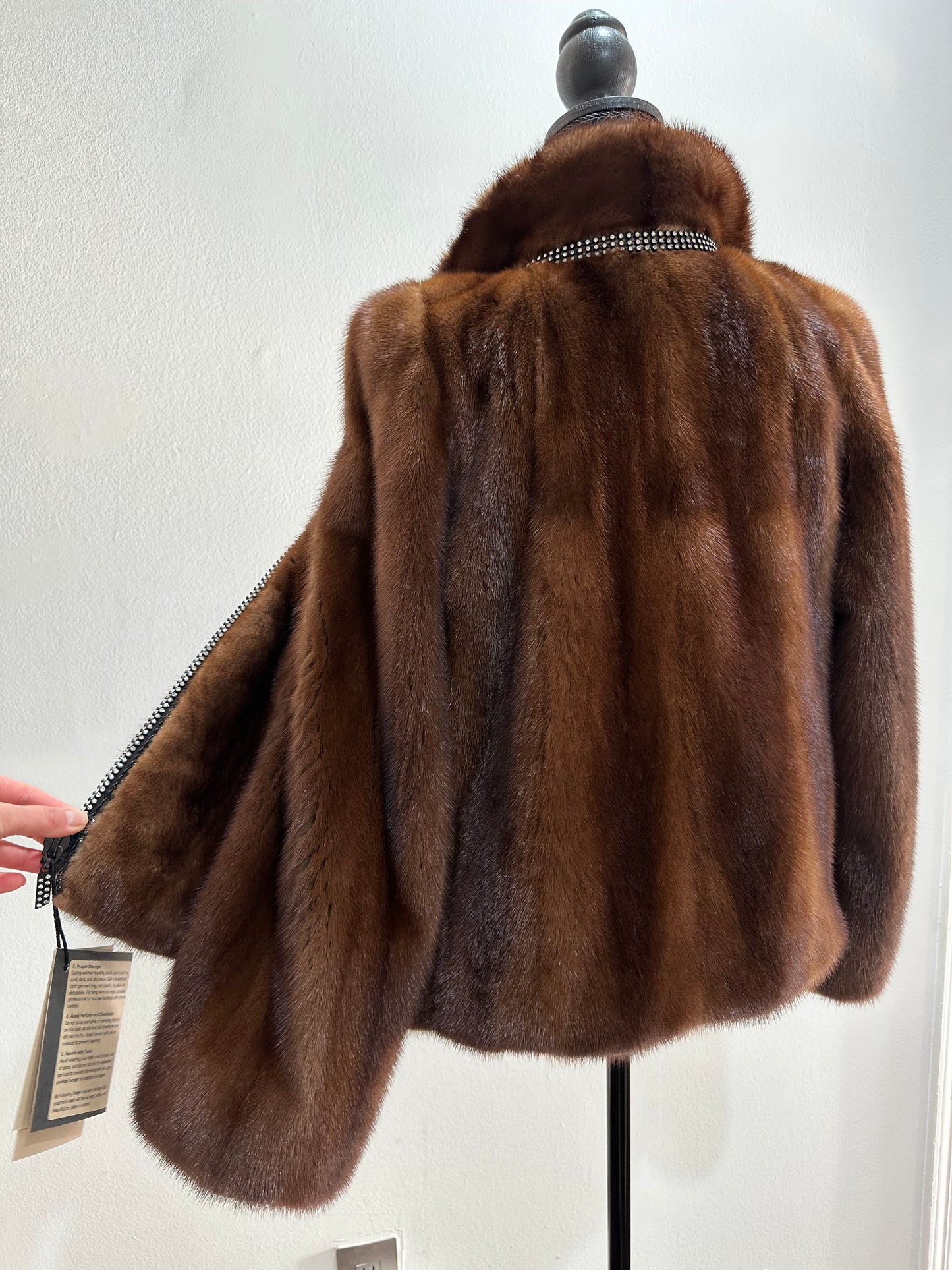 New mink SHORT coat JACKET size XXS REAL FULL SKIN FUR mink 1201073 Honey