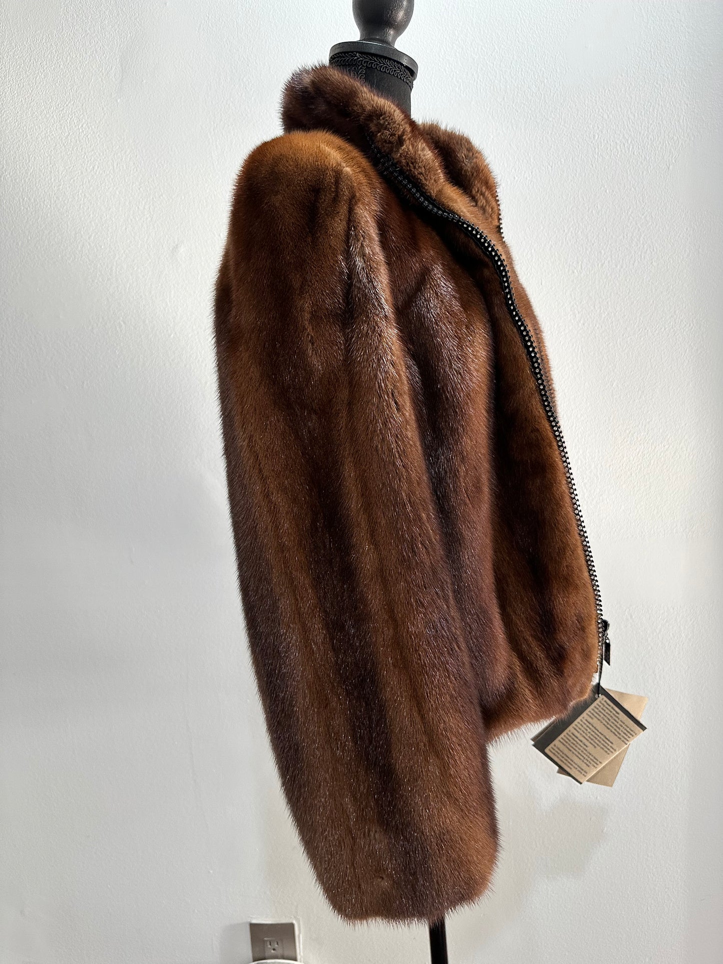New mink SHORT coat JACKET size XXS REAL FULL SKIN FUR mink 1201073 Honey