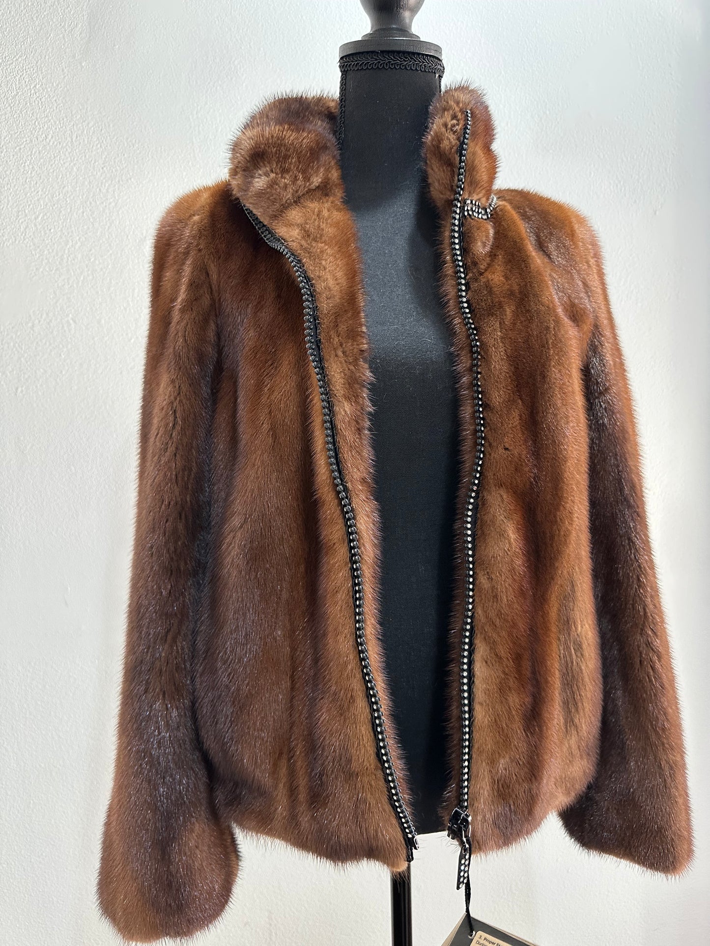 New mink SHORT coat JACKET size XXS REAL FULL SKIN FUR mink 1201073 Honey