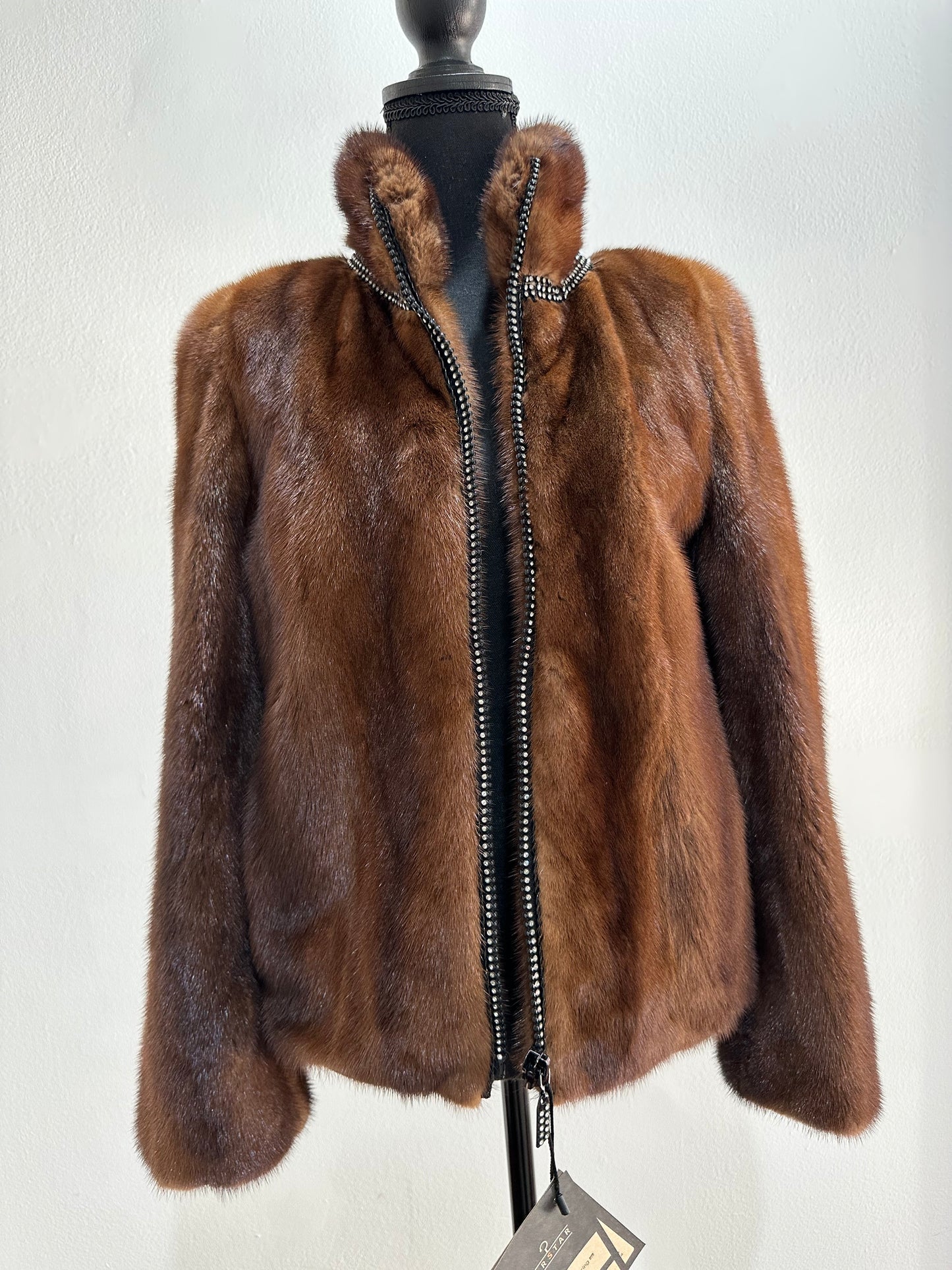 New mink SHORT coat JACKET size XXS REAL FULL SKIN FUR mink 1201073 Honey