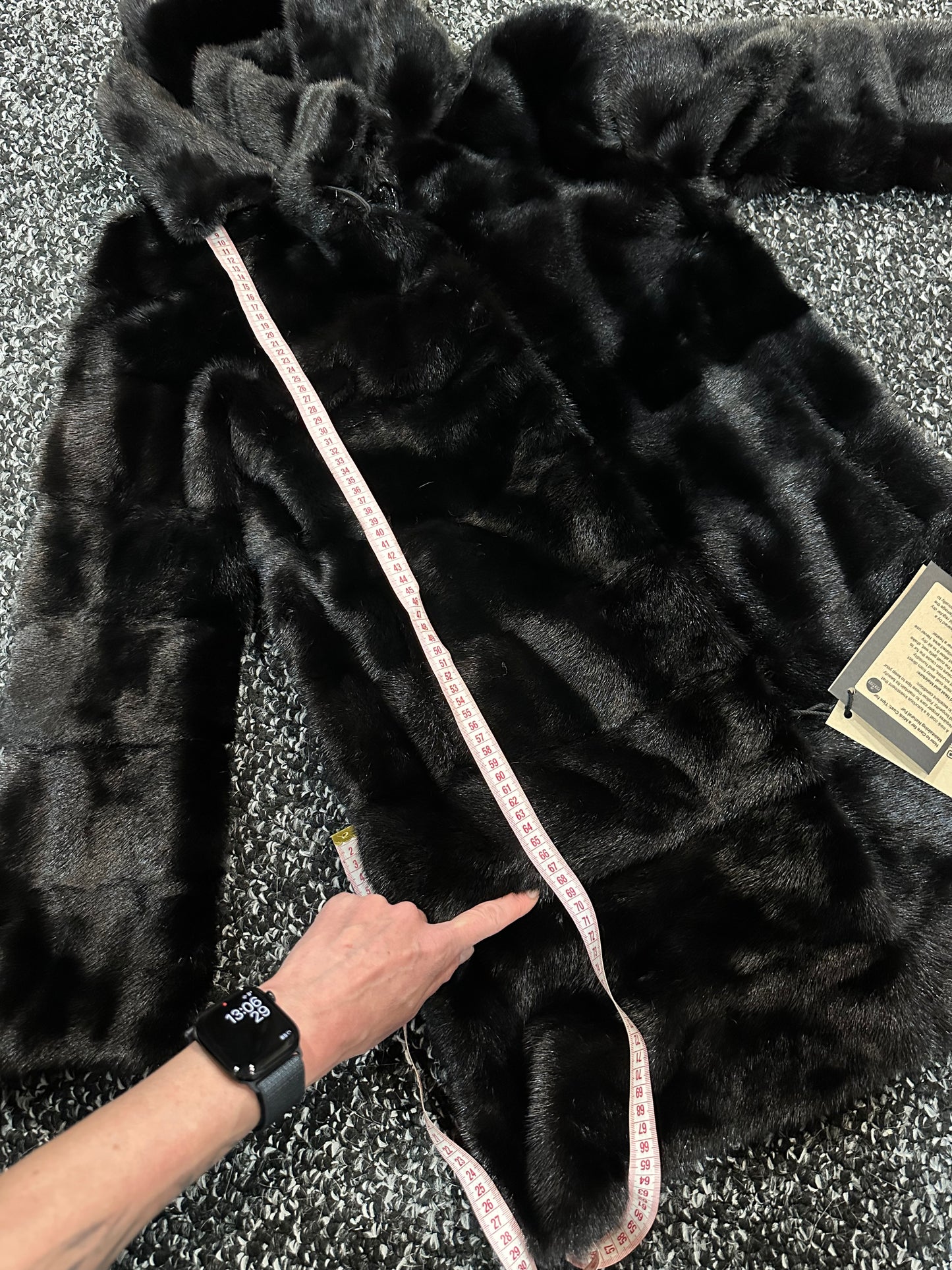 NEW REAL MINK FUR coat size S SMALL 1201081 HORIZONTAL long sleeve jacket BLACK