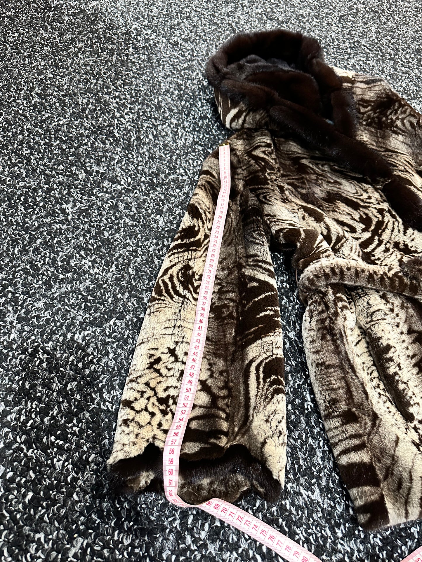 New women Real Natural Luxurious Sheared Mink Fur Coat with Hood 1201087 size M belt