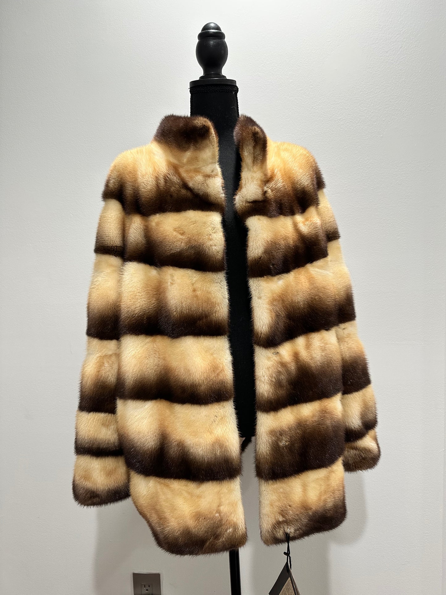 Real Mink FUR SIZE L jacket coat 1201094 genuine LUX FASHION NEW SALE Women