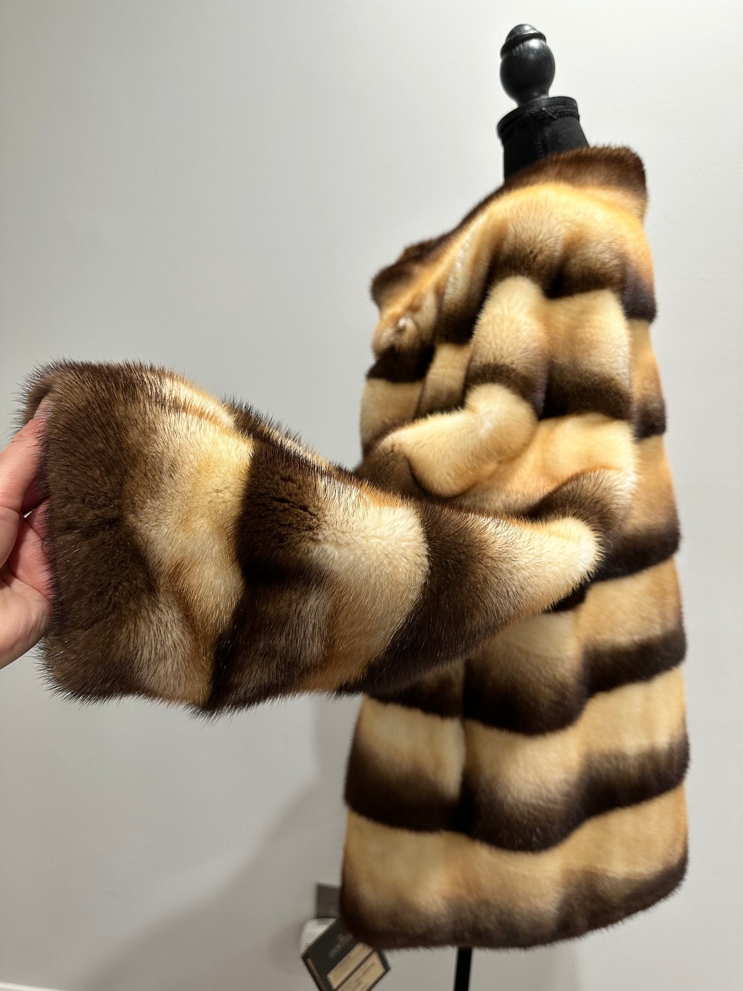 Real Mink FUR SIZE L jacket coat 1201094 genuine LUX FASHION NEW SALE Women