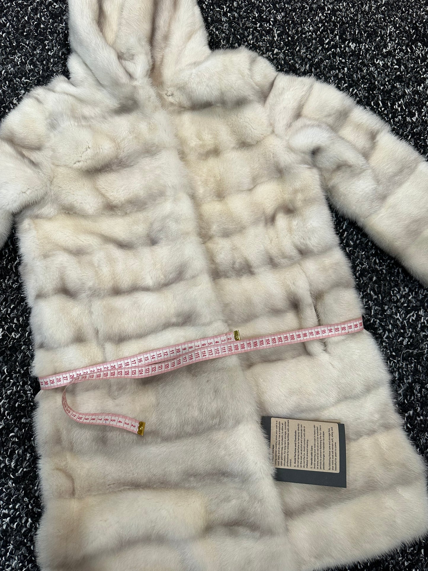 NEW MINK FUR coat size S SMALL 1201106 HORIZONTAL long sleeve jacket HOODED