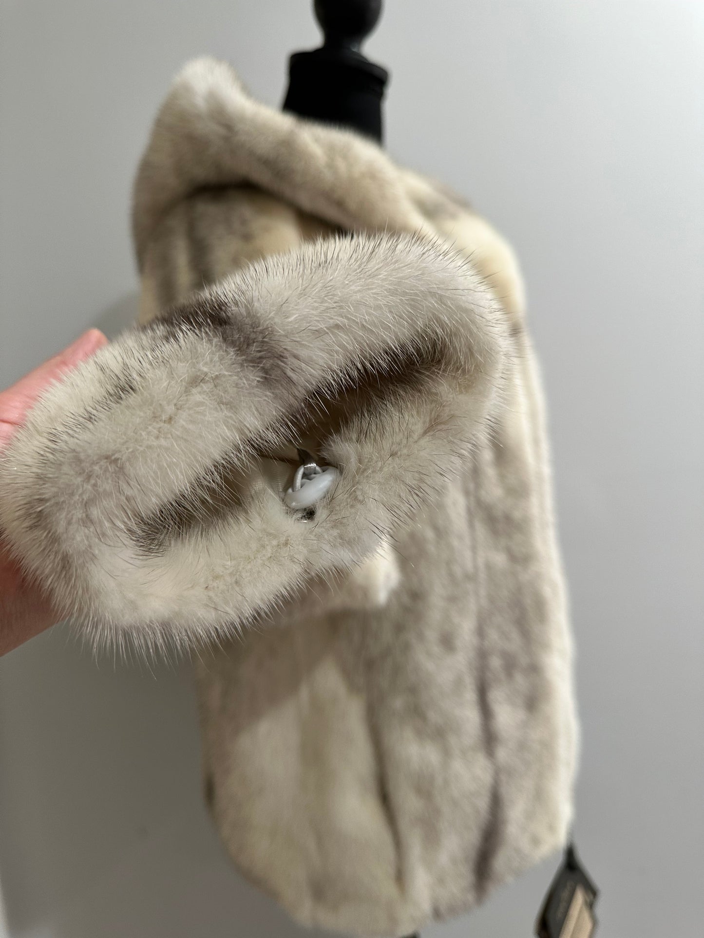 REAL CROSS MINK FUR women coat size S NEW 1201109 GENUINE FURS HOODED BOMBER