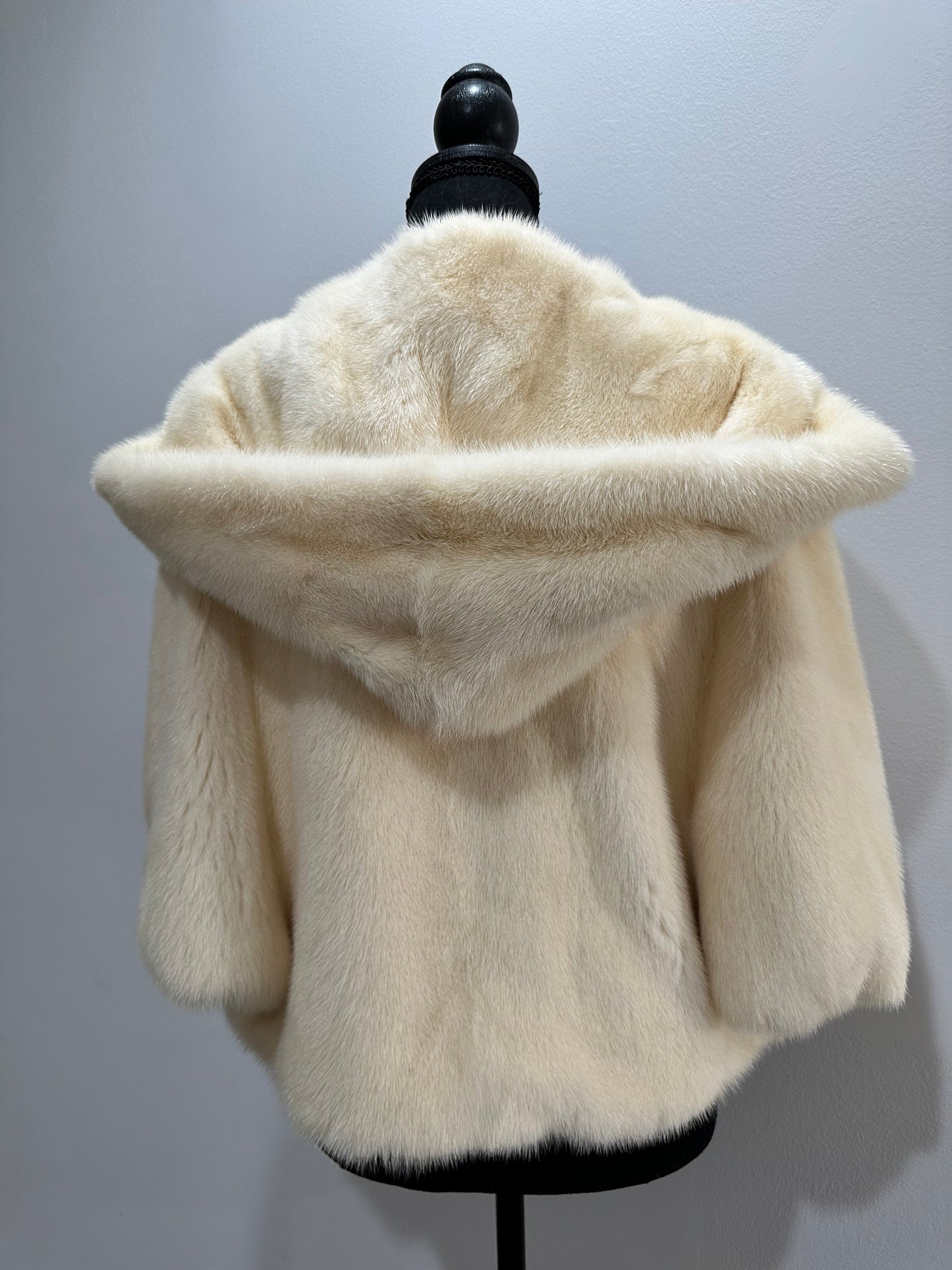REAL New MINK BOMBER coat CAPE JACKET ONE SIZE XS S M 1201112 with HOOD WEDDING STYLE