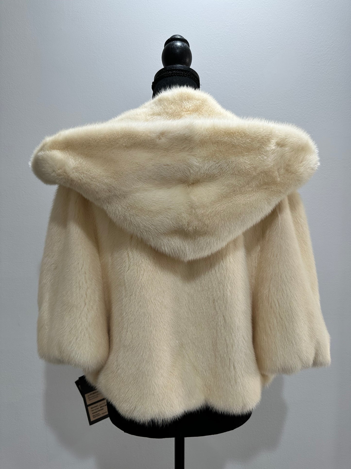 REAL New MINK BOMBER coat CAPE JACKET ONE SIZE XS S M 1201112 with HOOD WEDDING STYLE